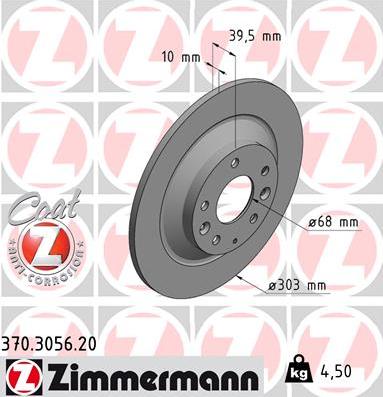 Zimmermann 370.3056.20 - Тормозной диск avtokuzovplus.com.ua