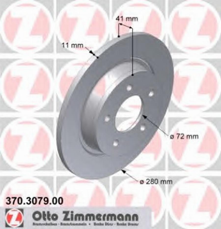 Zimmermann 370.3079.00 - Гальмівний диск autocars.com.ua