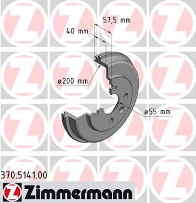 Zimmermann 370.5141.00 - Тормозной барабан avtokuzovplus.com.ua