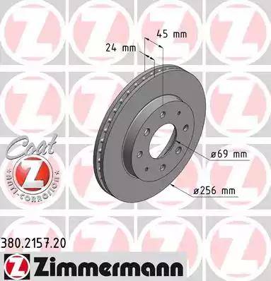 Zimmermann 380.2157.20 - Гальмівний диск autocars.com.ua