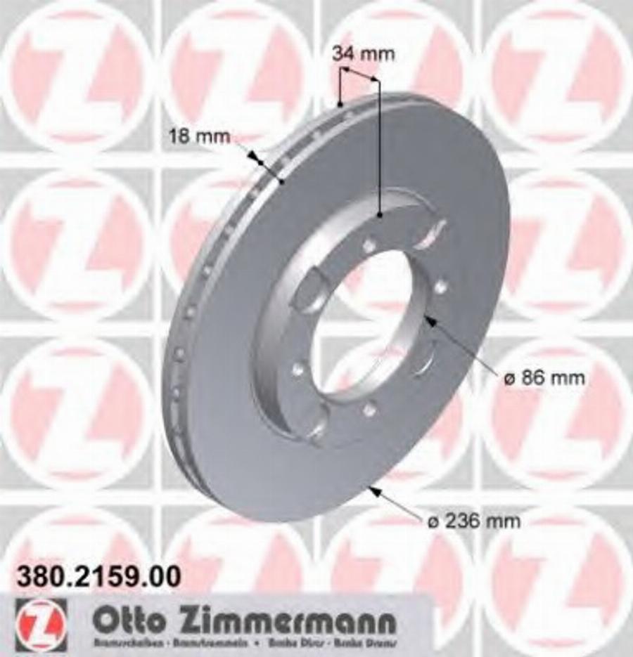 Zimmermann 380215900 - Тормозной диск autodnr.net