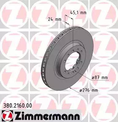 Zimmermann 380.2160.00 - Тормозной диск avtokuzovplus.com.ua