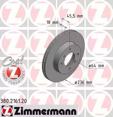 Zimmermann 380.2161.20 - Тормозной диск avtokuzovplus.com.ua