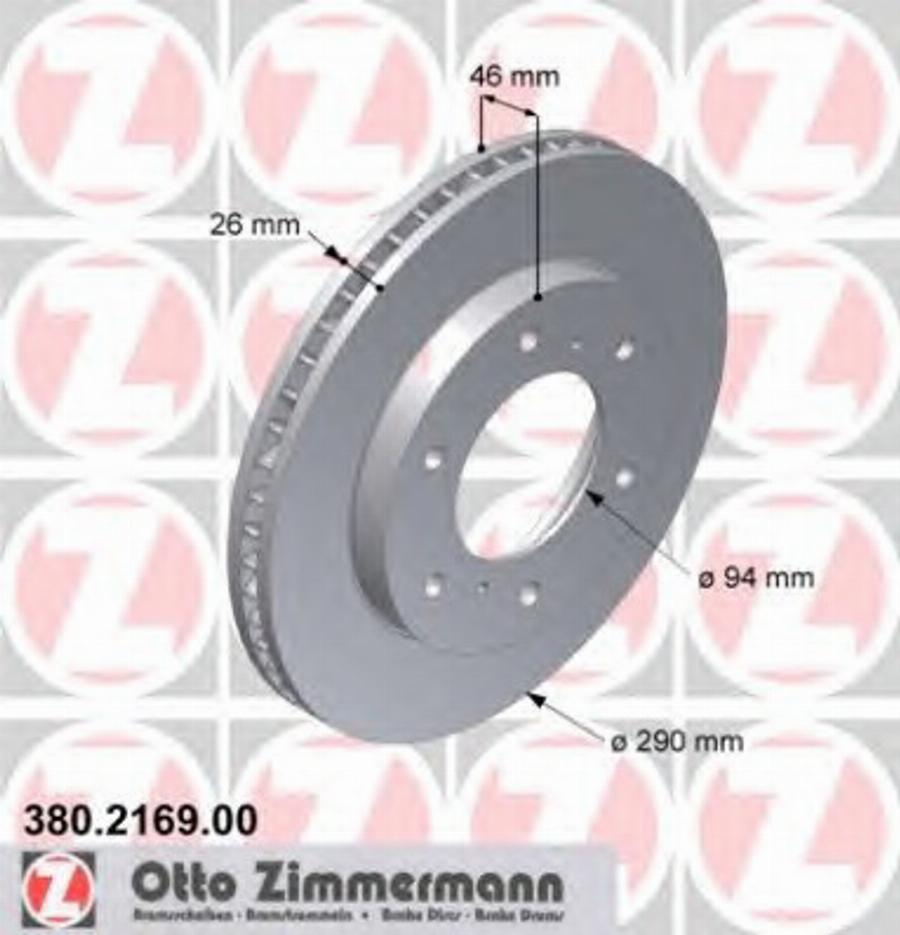 Zimmermann 380.2169.00 - Тормозной диск autodnr.net