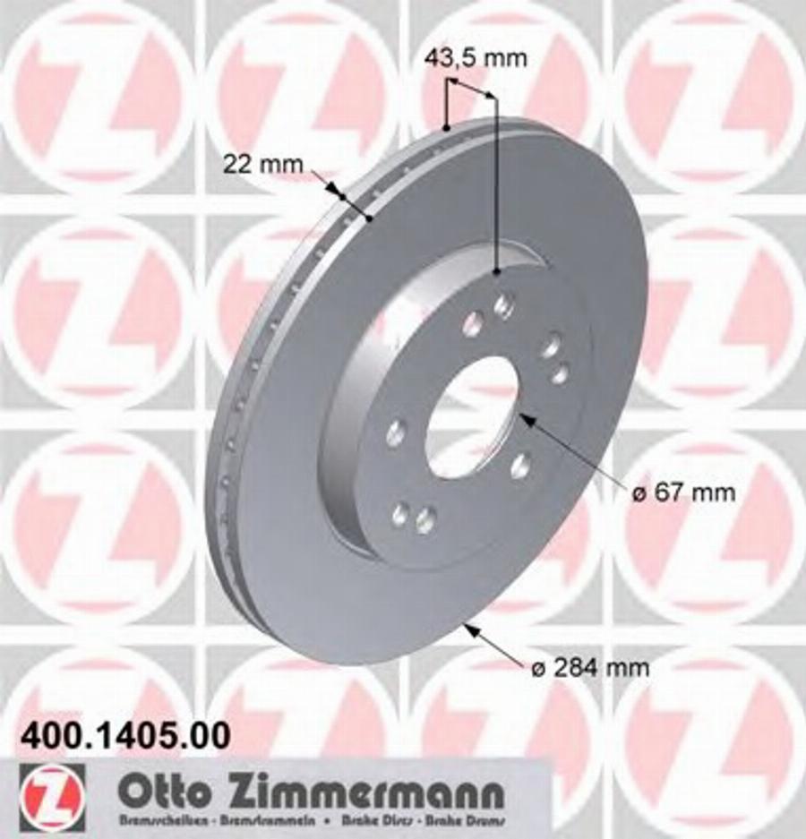 Zimmermann 400 1405 00 - Тормозной диск avtokuzovplus.com.ua