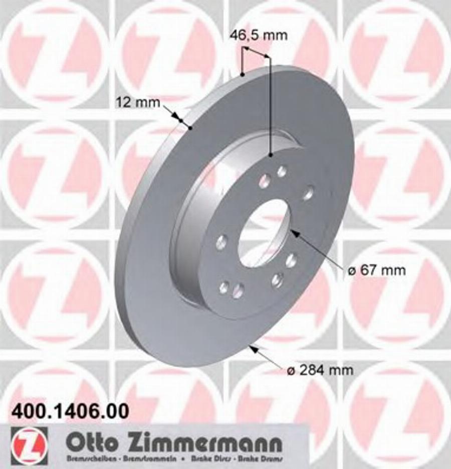 Zimmermann 400 1406 00 - Тормозной диск avtokuzovplus.com.ua