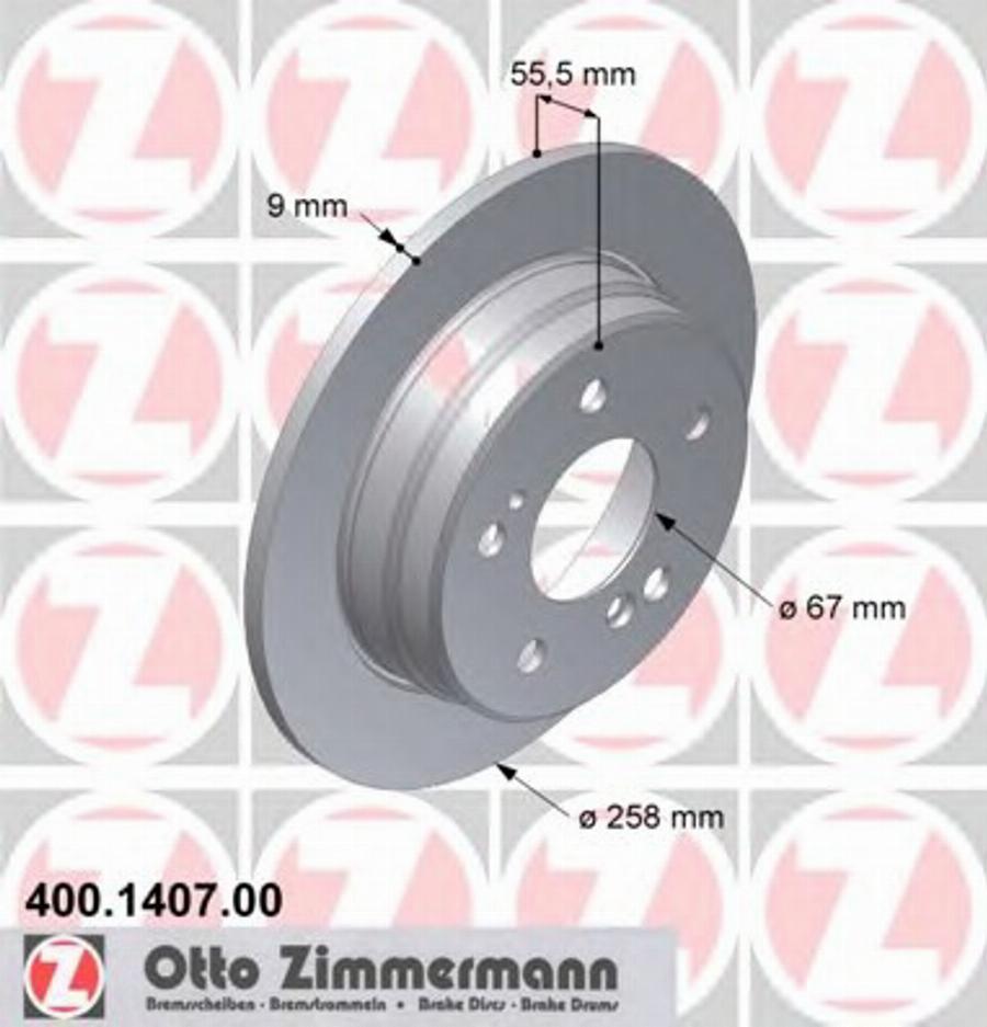 Zimmermann 400 1407 00 - Тормозной диск autodnr.net