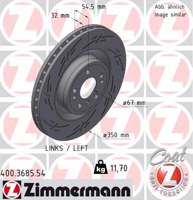 Zimmermann 400.3685.54 - Гальмівний диск autocars.com.ua