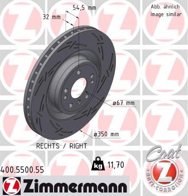 Zimmermann 400.5500.55 - Гальмівний диск autocars.com.ua