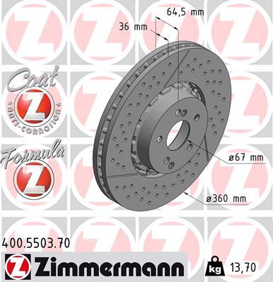 Zimmermann 400.5503.70 - Гальмівний диск autocars.com.ua