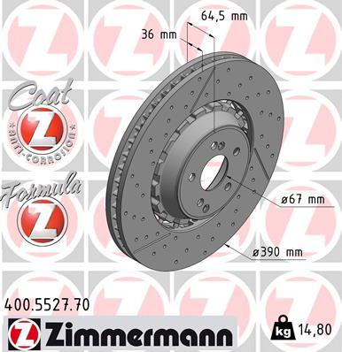 Zimmermann 400.5527.70 - Гальмівний диск autocars.com.ua