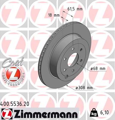 Zimmermann 400.5536.20 - Тормозной диск autodnr.net