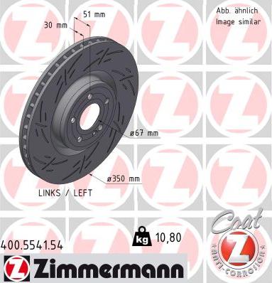 Zimmermann 400.5541.54 - Гальмівний диск autocars.com.ua