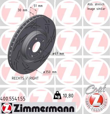 Zimmermann 400.5541.55 - Гальмівний диск autocars.com.ua