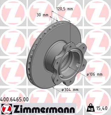 Zimmermann 400.6465.00 - Тормозной диск autodnr.net