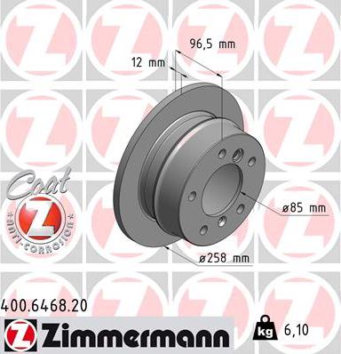 Zimmermann 400.6468.20 - Гальмівний диск autocars.com.ua