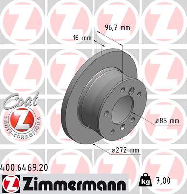 Zimmermann 400.6469.20 - Тормозной диск autodnr.net