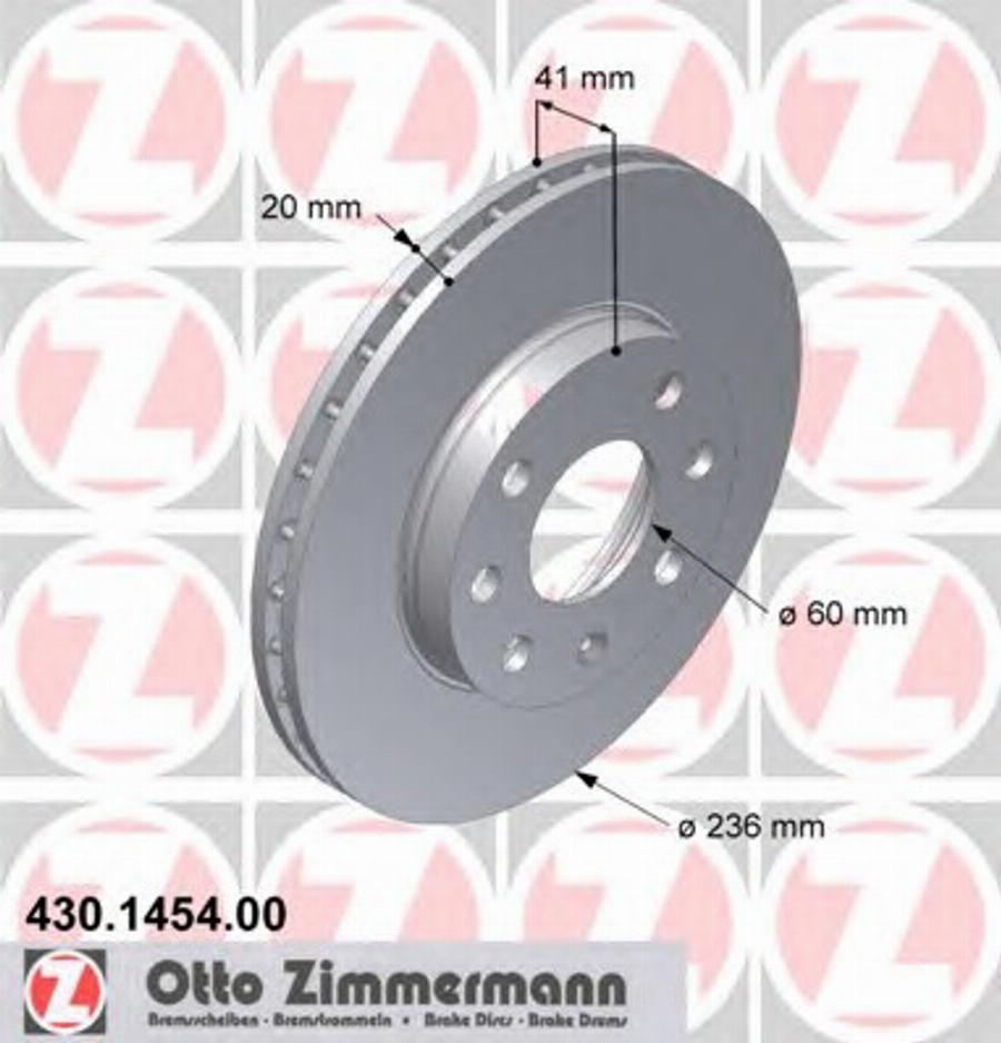 Zimmermann 430 1454 00 - Тормозной диск autodnr.net