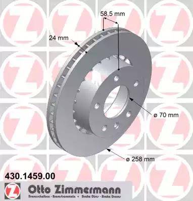 Zimmermann 430.1459.00 - Гальмівний диск autocars.com.ua