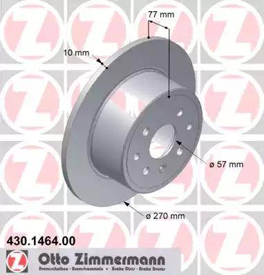 Zimmermann 430.1464.00 - Гальмівний диск autocars.com.ua