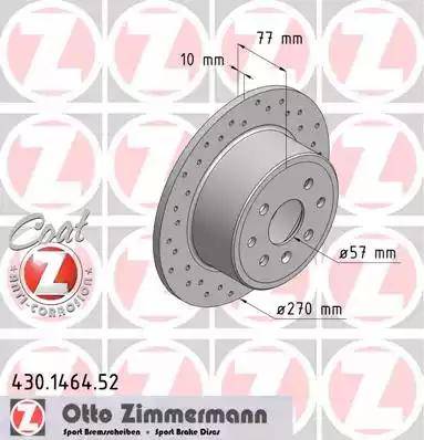 Zimmermann 430.1464.52 - Гальмівний диск autocars.com.ua