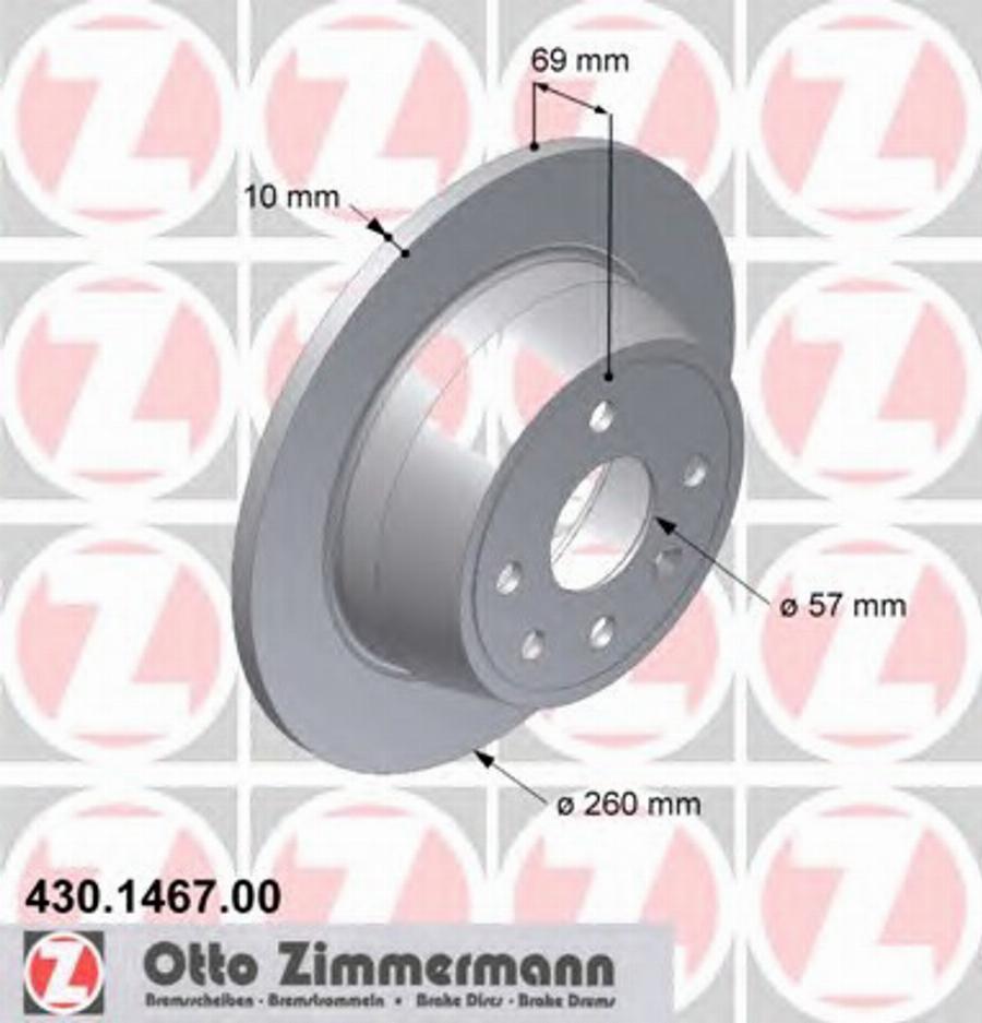 Zimmermann 430.1467.00 - Тормозной диск avtokuzovplus.com.ua