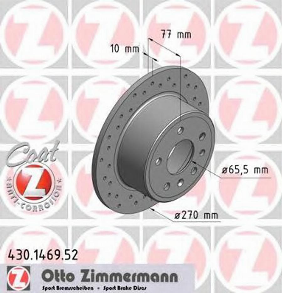 Zimmermann 430146952 - Тормозной диск avtokuzovplus.com.ua