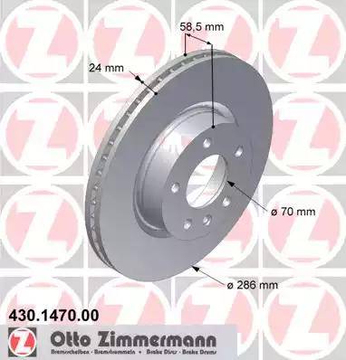Zimmermann 430.1470.00 - Гальмівний диск autocars.com.ua