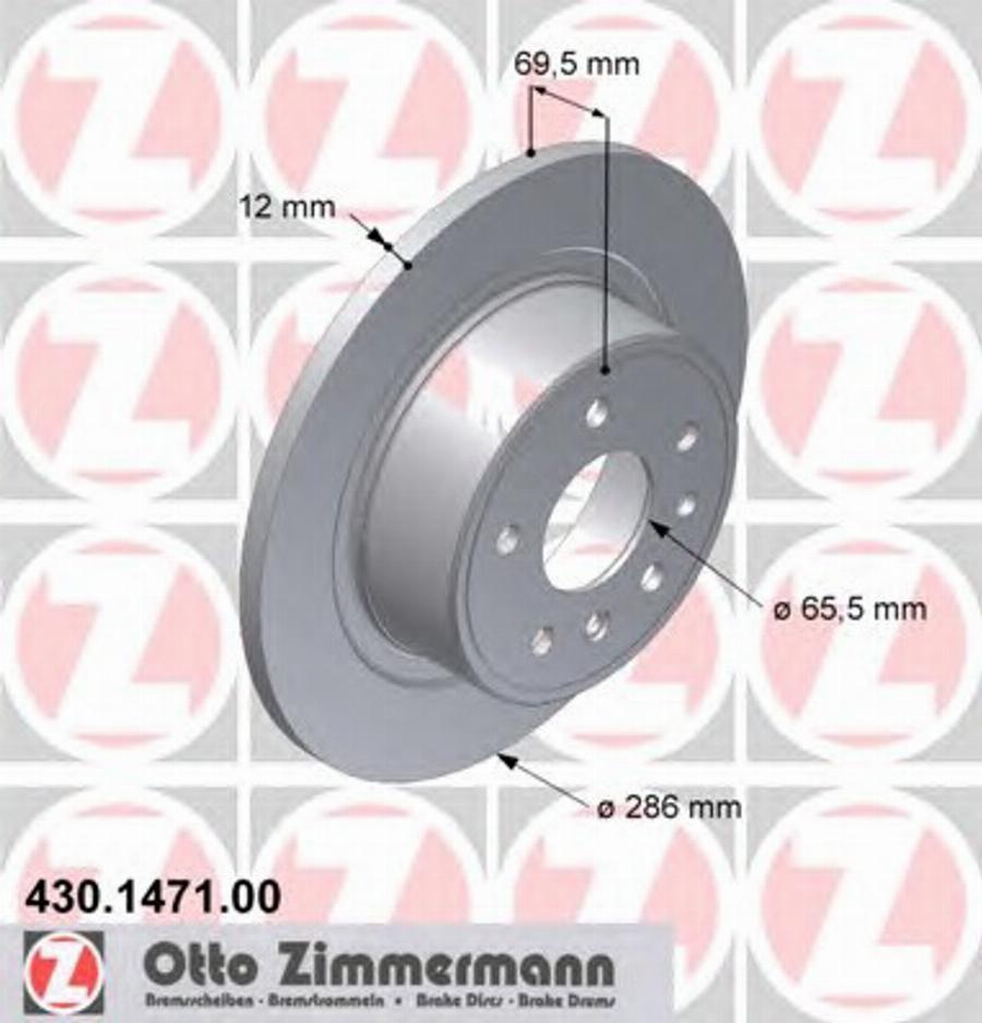 Zimmermann 430 1471 00 - Гальмівний диск autocars.com.ua