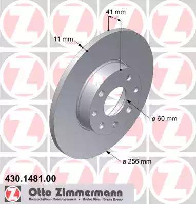 Zimmermann 430.1481.00 - Гальмівний диск autocars.com.ua