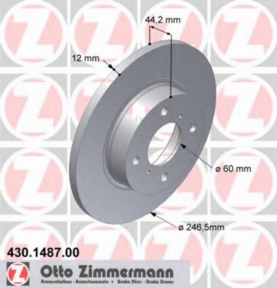 Zimmermann 430.1487.00 - Тормозной диск avtokuzovplus.com.ua