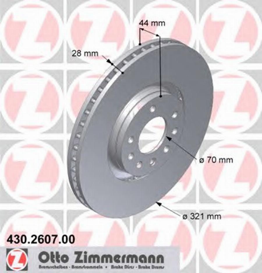 Zimmermann 430.2607.00 - Гальмівний диск autocars.com.ua