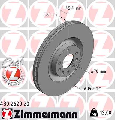 Zimmermann 430.2620.20 - Тормозной диск autodnr.net