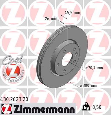 Zimmermann 430.2623.20 - Тормозной диск autodnr.net