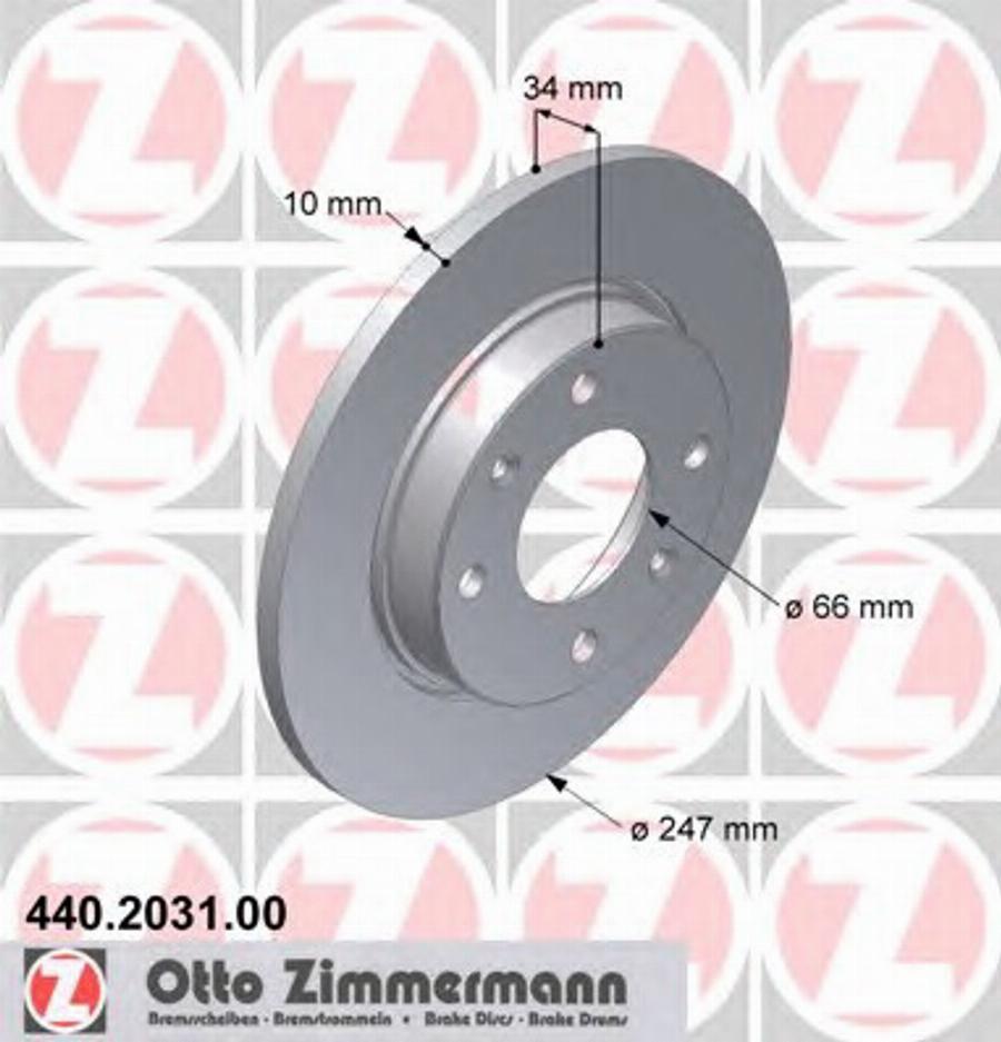 Zimmermann 440 2031 00 - Гальмівний диск autocars.com.ua