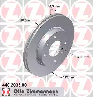 Zimmermann 440.2033.00 - Тормозной диск avtokuzovplus.com.ua