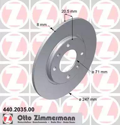 Zimmermann 440.2035.00 - Тормозной диск avtokuzovplus.com.ua