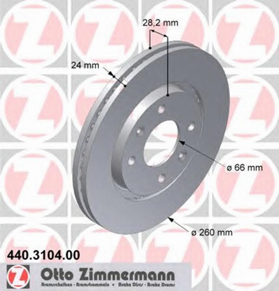 Zimmermann 440.3104.00 - Тормозной диск avtokuzovplus.com.ua