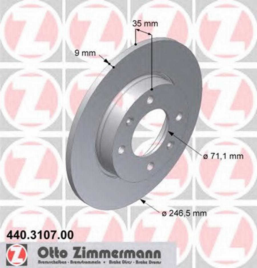 Zimmermann 440 3107 00 - Гальмівний диск autocars.com.ua