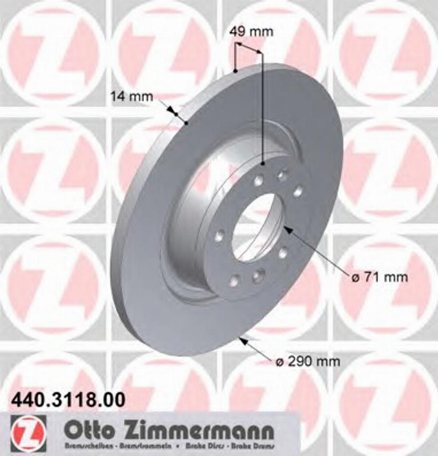 Zimmermann 440.3118.00 - Тормозной диск avtokuzovplus.com.ua