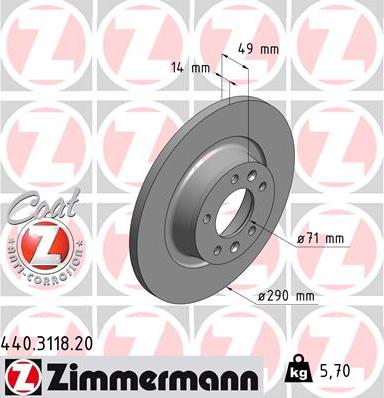 Zimmermann 440.3118.20 - Тормозной диск autodnr.net