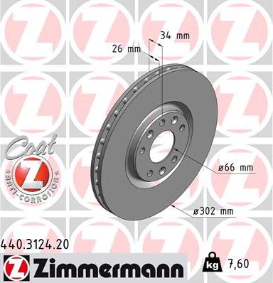 Zimmermann 440.3124.20 - Тормозной диск avtokuzovplus.com.ua