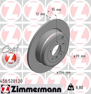 Zimmermann 450.5201.20 - Гальмівний диск autocars.com.ua