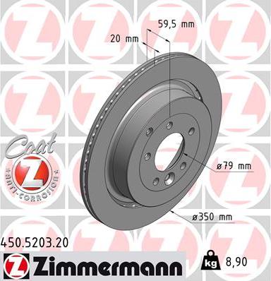 Zimmermann 450.5203.20 - Тормозной диск avtokuzovplus.com.ua