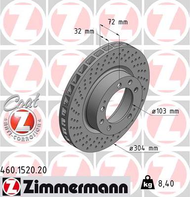 Zimmermann 460.1520.20 - Тормозной диск autodnr.net