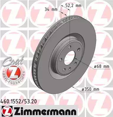 Zimmermann 460.1553.20 - Тормозной диск avtokuzovplus.com.ua