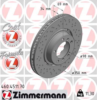 Zimmermann 460.4511.70 - Гальмівний диск autocars.com.ua