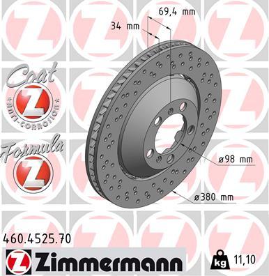 Zimmermann 460.4525.70 - Гальмівний диск autocars.com.ua