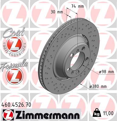 Zimmermann 460.4526.70 - Гальмівний диск autocars.com.ua