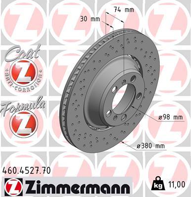 Zimmermann 460.4527.70 - Гальмівний диск autocars.com.ua